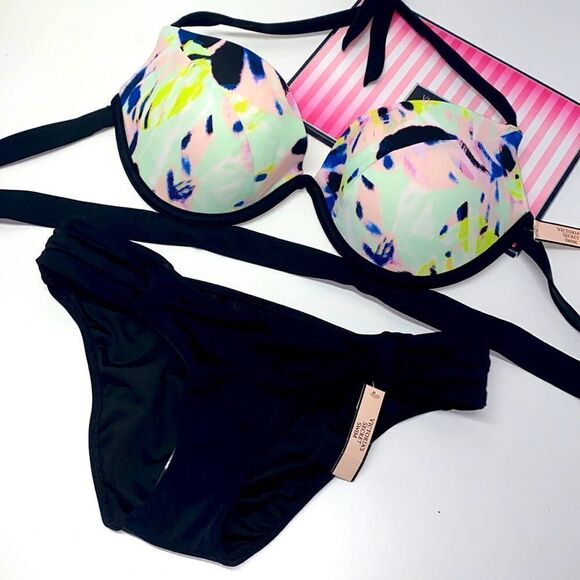🔥VICTORIA SECRET SWIMSUIT 2 pc 36C  push-up //Small New #8 - Picture 1 of 7
